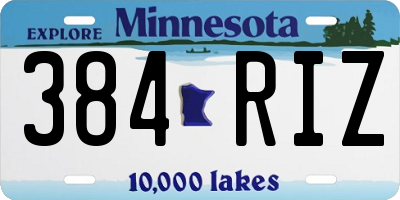 MN license plate 384RIZ