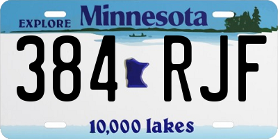 MN license plate 384RJF