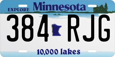 MN license plate 384RJG