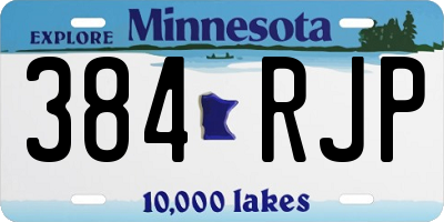MN license plate 384RJP