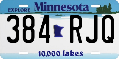 MN license plate 384RJQ