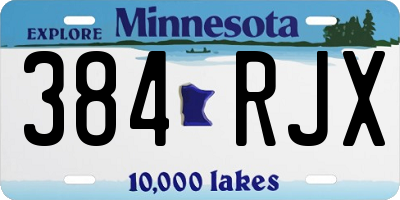 MN license plate 384RJX