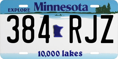 MN license plate 384RJZ