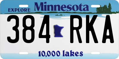 MN license plate 384RKA