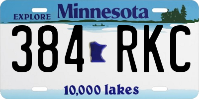 MN license plate 384RKC