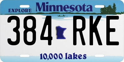 MN license plate 384RKE