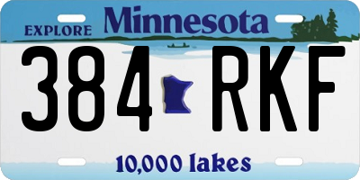MN license plate 384RKF
