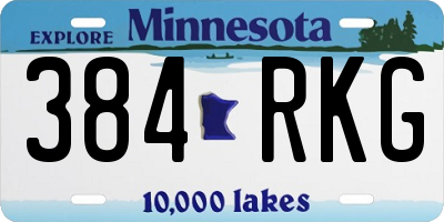 MN license plate 384RKG