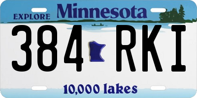 MN license plate 384RKI