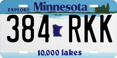 MN license plate 384RKK