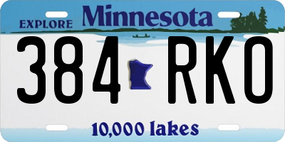 MN license plate 384RKO