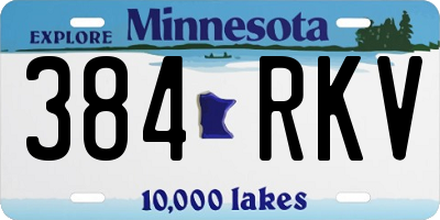 MN license plate 384RKV