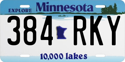 MN license plate 384RKY