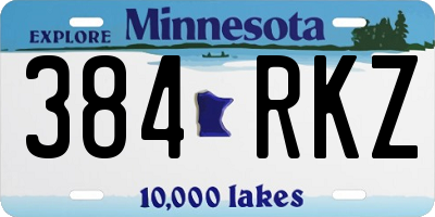 MN license plate 384RKZ