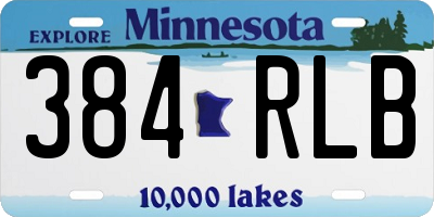 MN license plate 384RLB