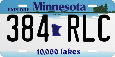 MN license plate 384RLC