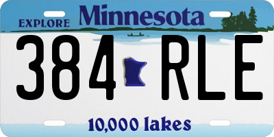 MN license plate 384RLE