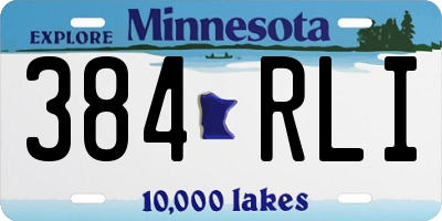 MN license plate 384RLI