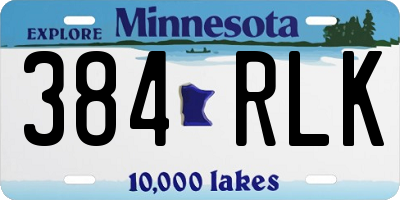 MN license plate 384RLK