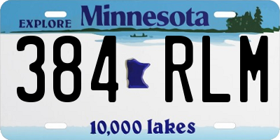 MN license plate 384RLM