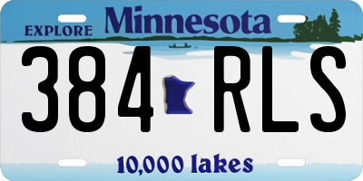 MN license plate 384RLS