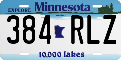 MN license plate 384RLZ