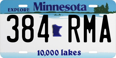 MN license plate 384RMA
