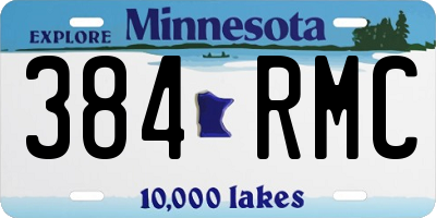MN license plate 384RMC