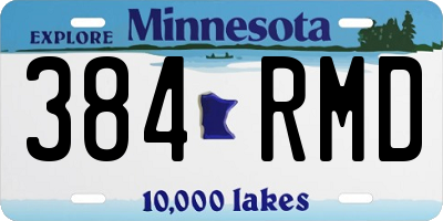 MN license plate 384RMD