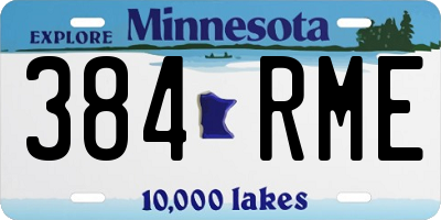 MN license plate 384RME