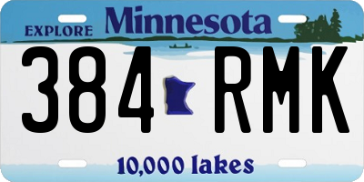 MN license plate 384RMK