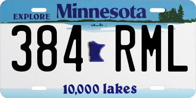 MN license plate 384RML