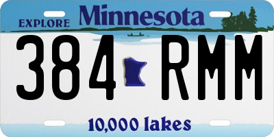 MN license plate 384RMM