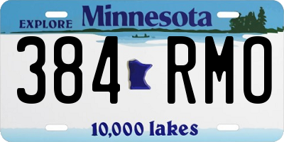 MN license plate 384RMO
