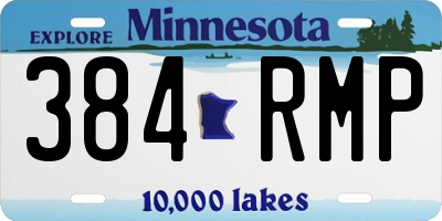 MN license plate 384RMP