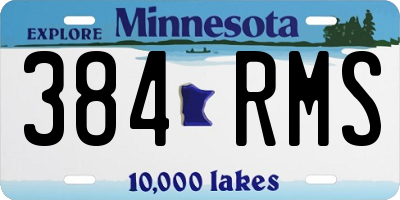 MN license plate 384RMS