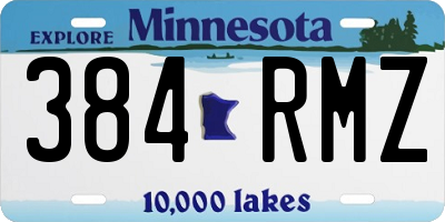 MN license plate 384RMZ