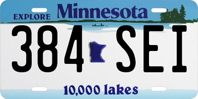 MN license plate 384SEI
