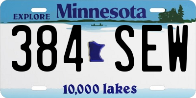MN license plate 384SEW
