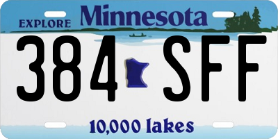 MN license plate 384SFF