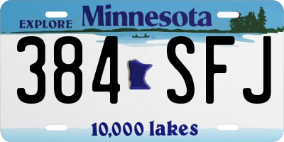 MN license plate 384SFJ