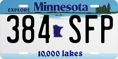 MN license plate 384SFP
