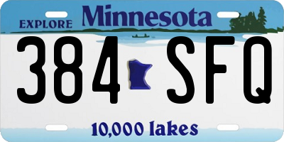 MN license plate 384SFQ