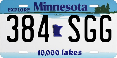 MN license plate 384SGG
