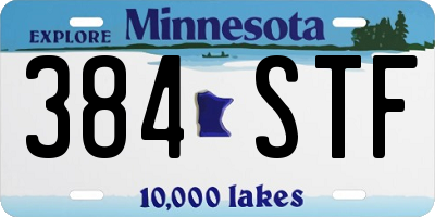 MN license plate 384STF