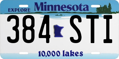 MN license plate 384STI