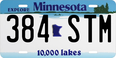 MN license plate 384STM