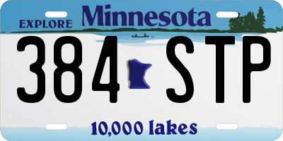 MN license plate 384STP