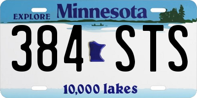 MN license plate 384STS