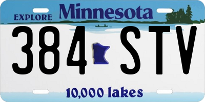MN license plate 384STV